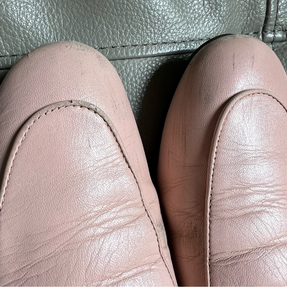 GUCCI Princetown Leather Horsebit Loafer Mules Sz 37.5 Perfect Pink Italy Made - Picture 9 of 17